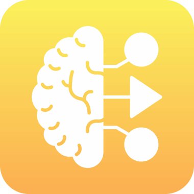 Beyin. Web simgesi basit illüstrasyon