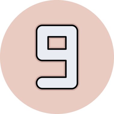 Sekiz numaralı simge renk ana hatları vektörü