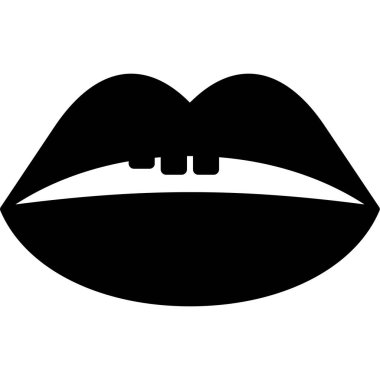 dudak simgesi, basit siyah biçim