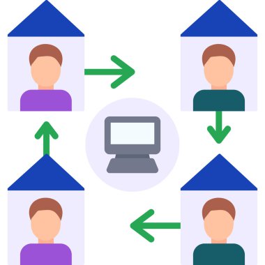 Sosyal ağ simgesi, vektör illüstrasyonu