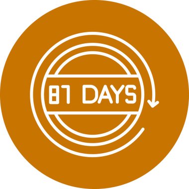 18 gün glyph çember vektör simgesi dekoru