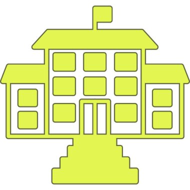 okul binası, vektör illüstrasyonu