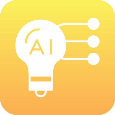 Yapay zeka ikonu vektör illüstrasyonu