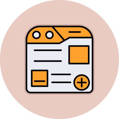 Web sayfası ikon vektör illüstrasyonu