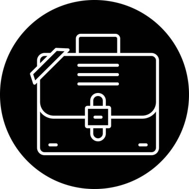 bavul vektör simgesi. biçim düz grafik sembolü, siyah renk, beyaz arkaplan.