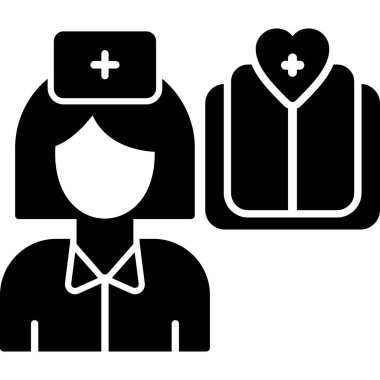 Hastane hemşiresi ikonu, basit stil.