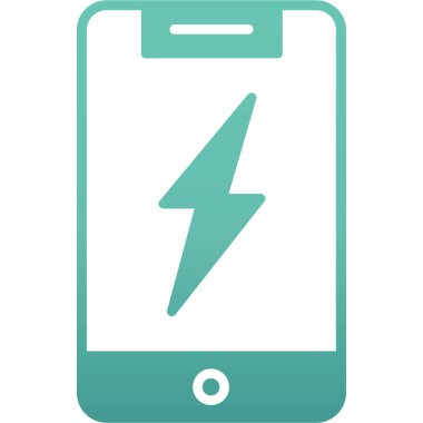 telefon şarjı düz yuvarlanmış vektör simgesi