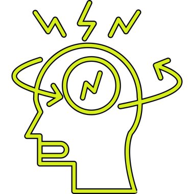 Beyin. Web simgesi basit illüstrasyon