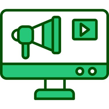 Video oynatıcı ikon vektör illüstrasyonu