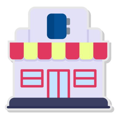 Dükkan. Web simgesi basit illüstrasyon