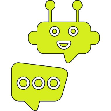 Robot ve konuşma baloncuğunun vektör çizimi