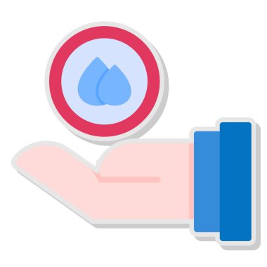 Su ikonu damlası, vektör illüstrasyonu