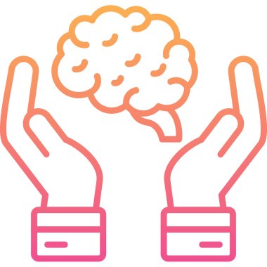 Beyin. Web simgesi basit illüstrasyon