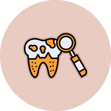 Büyüteçli diş ve hap vektör çizimi