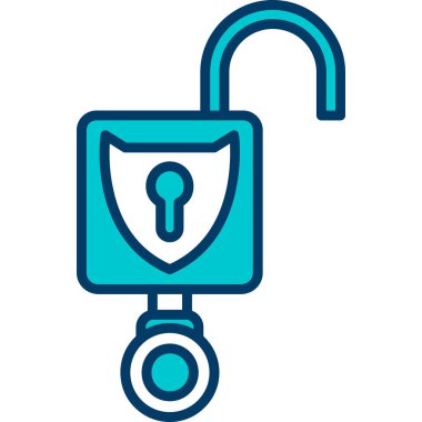 Asma kilit simgesi. Web için asma kilit vektör simgelerinin özet çizimi