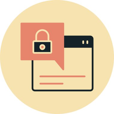 Kilit. Web simgesi basit illüstrasyon