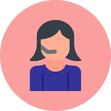 avatar kadın kişi simgesi düz stil