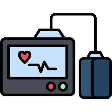 Kardiyogram vektör simgesi. Beyaz arkaplanda basit tasarım vektörü çizimi.