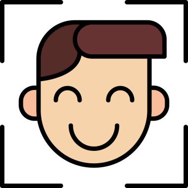 Mutlu çocuk avatar simgesi - taslak biçimi