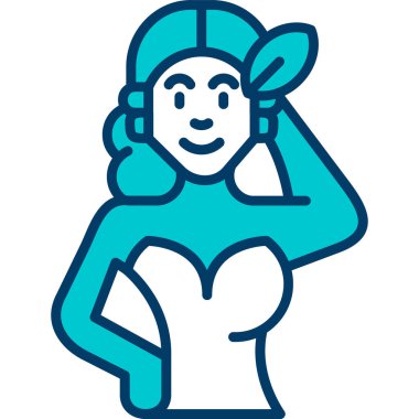 Çağrı merkezi kadın ikonu. Beyaz arkaplanda izole edilmiş web tasarımı için müşteri servis merkezi vektör simgeleri