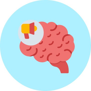 Beyin zihin zihin simgesi düz stilde