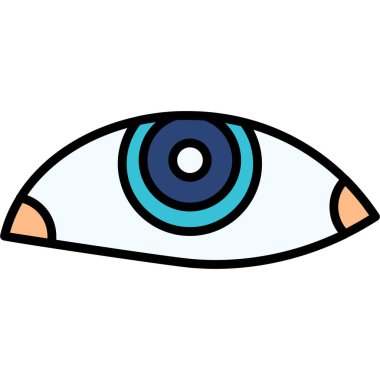 Gözlük ikonlu göz. özet gözlük göz önleyici simgesi rengi düz izole