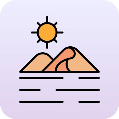 gün batımı ikon vektör illüstrasyonu