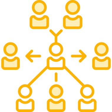 ağ simgesi. Vektör çizimi. yuvarlak açılı düz ikonik sembol ve beyaz arkaplan ve arayüzler için sarı renk.