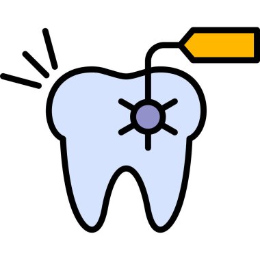 Diş simgesi, vektör illüstrasyonu basit tasarım