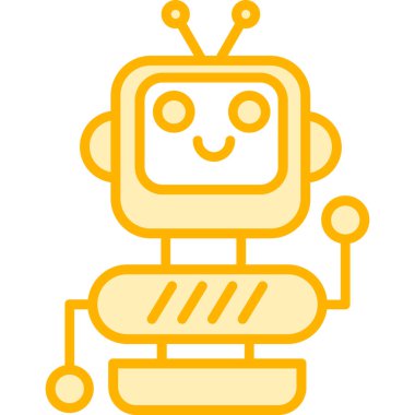 robot. Web simgesi basit illüstrasyon