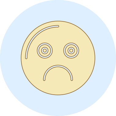 modaya uygun izole edilmiş arka planda hüzünlü gülen simge