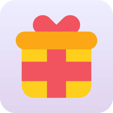 Düz stil izole edilmiş vektör illüstrasyonunda hediye kutusu simgesi