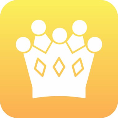 Düz biçimli taç simgesi beyaz arkaplanda izole.