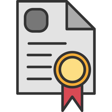 Sertifika. Web simgesi basit illüstrasyon