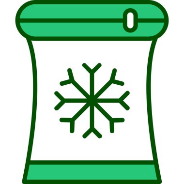 kış kar simgesi renk ana hatları vektörü