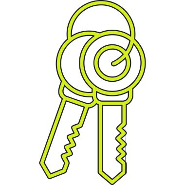 anahtar simgesi. Web için anahtar vektör simgesinin özet çizimi