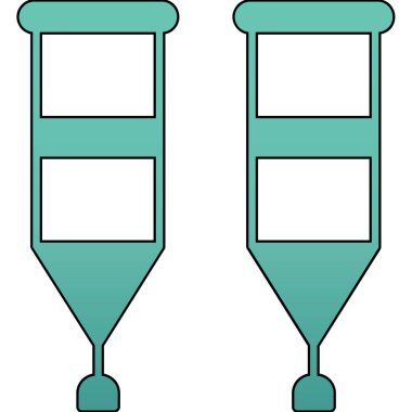 Mavi renkli ikonlu iki bardak. vektör illüstrasyonu