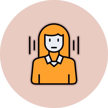 avatar kadın kullanıcı simgesi doldurulmuş ana hatlar biçiminde