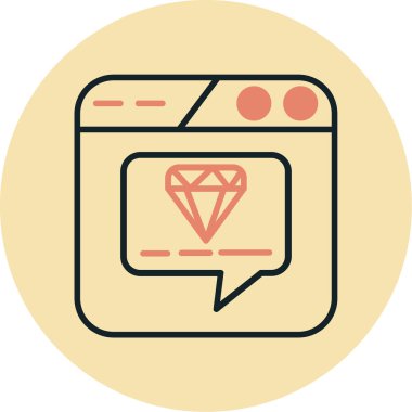 Renkli vektör simgesi olan elmas