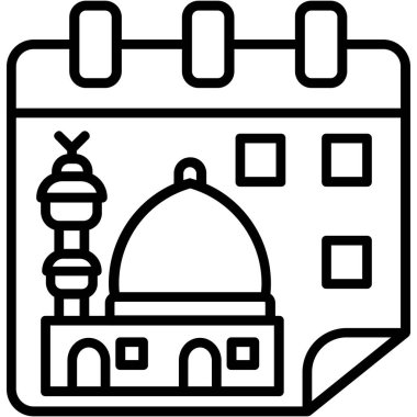 cami oluşturma vektör simgesi, ana hatlı vektör illüstrasyonu