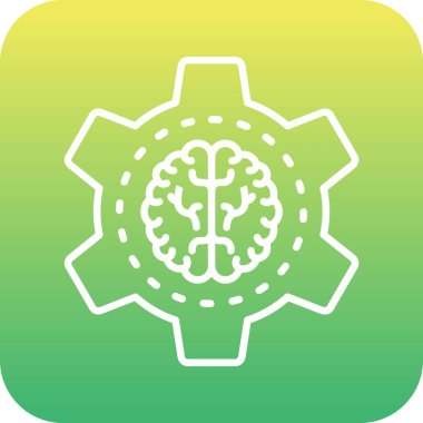 Beyin simgesi, basit vektör çizimi