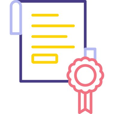 Sertifika modern simge, vektör illüstrasyonu