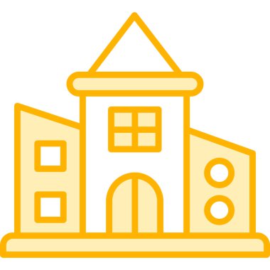 Otelde. Web simgesi basit illüstrasyon