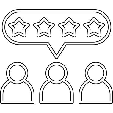 reyting geribildirim müşteri simgesi ana hatları vektörü. Müşteri derecesi. Geri bildirim derecesi
