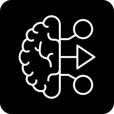 Beyin ve fikir düz çizgi vektör simgesi