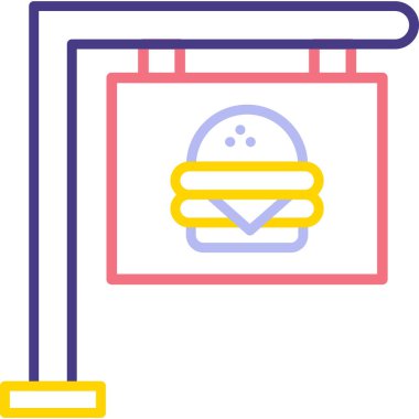 Hamburger ikonu vektör illüstrasyonu