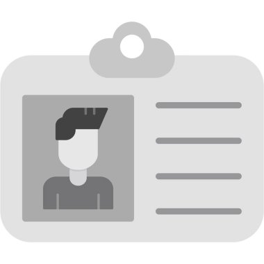 Kimlik kartı simgesi, vektör illüstrasyonu