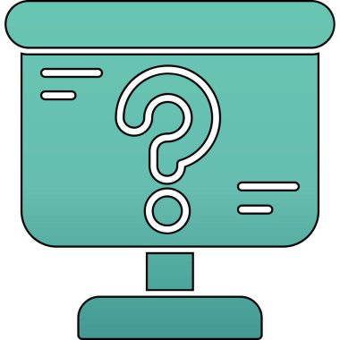 soru işareti renk ana hatları vektörü