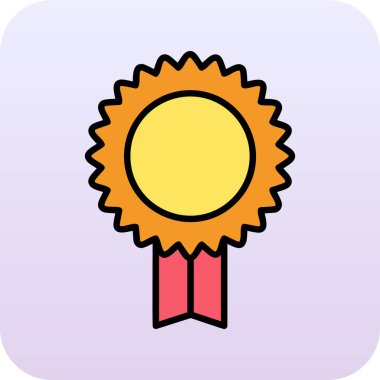 Pembe arka planda madalya vektörü çizimi. Vuruş ve diğer simge ve grafik tasarımı için renkli kalite sembolleri.