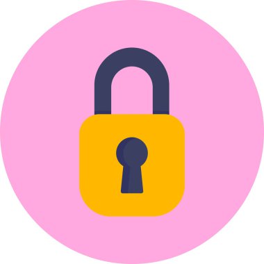 Kilit. Web simgesi basit illüstrasyon